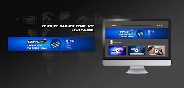 Free PSD | News channel youtube banner