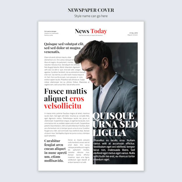 Free PSD | Newspaper cover concept mock-up