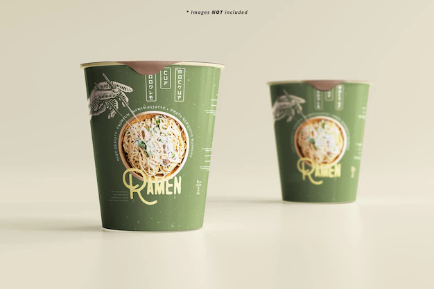 Free PSD | Noodle cup packaging mockup