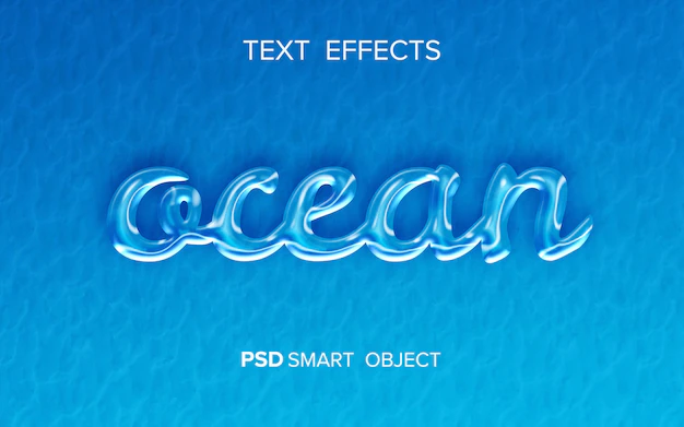 Free PSD | Ocean text effect