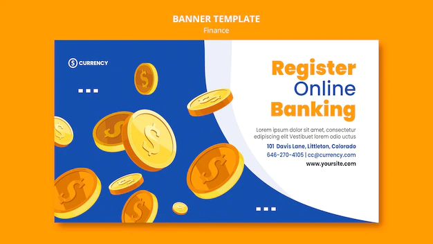 Free PSD | Online banking template banner