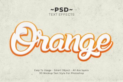 Free PSD | Orange text style effect