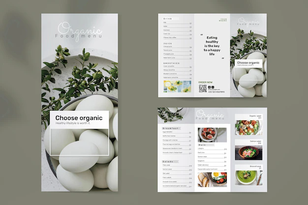 Free PSD | Organic food brochure template psd