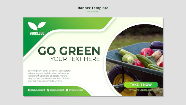 Free PSD | Organic go green banner template