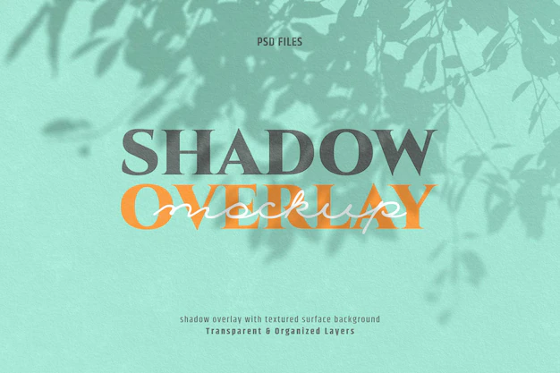 Free PSD | Organic shadow overlay mockup on textured surface background psd
