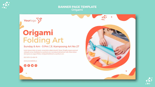 Free PSD | Origami banner template theme