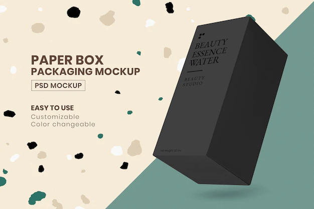 Free PSD | Packaging mockup psd with black box