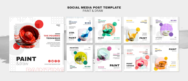 Free PSD | Paint concept social media post template