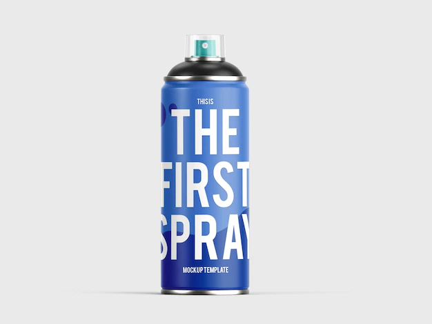 Free PSD | Paint spray can mockup