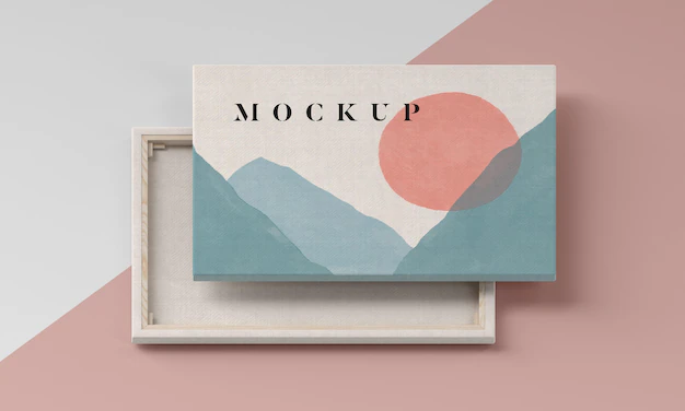 Free PSD | Painting canvas mock with linen fabric