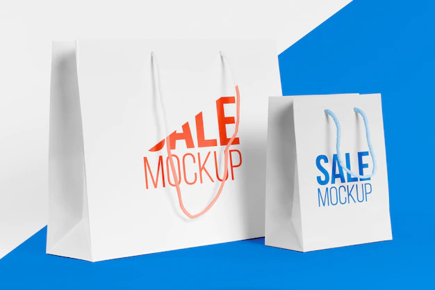 Free PSD | Paper bag concept with mock-up