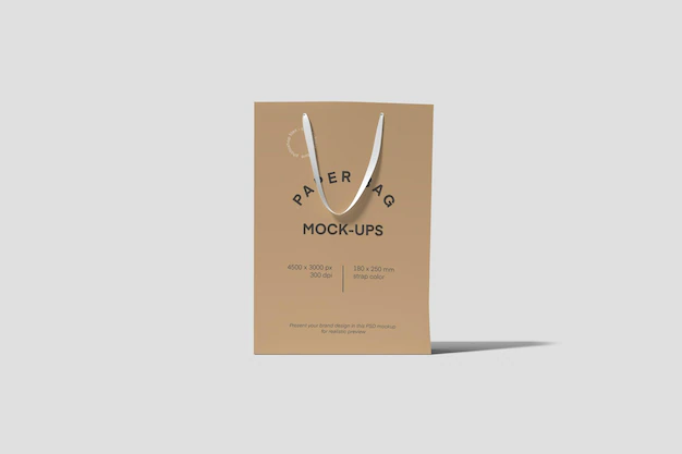 Free PSD | Paper bag mockup front view