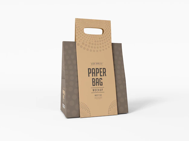 Free PSD | Paper bag packaging mockup