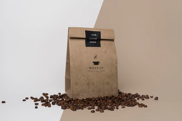 Free PSD | Paper bag with coffee mock up