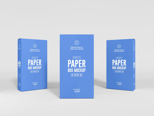 Free PSD | Paper box product packaging mockup