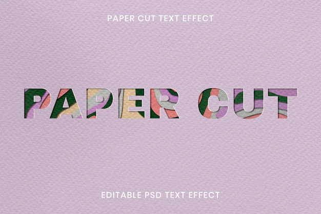 Free PSD | Paper cut text effect psd editable template