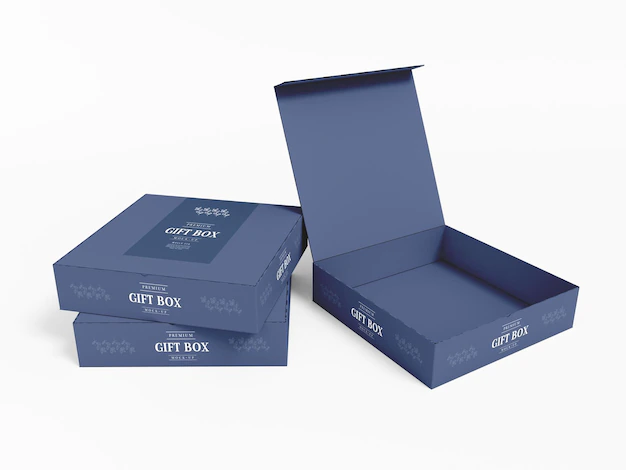 Free PSD | Paper gift box with cover mockup