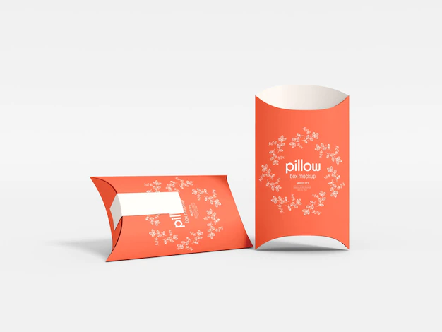 Free PSD | Paper pillow box packaging mockup