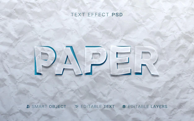 Free PSD | Paper style text effect