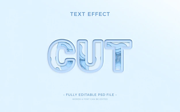 Free PSD | Paper text effect blue background