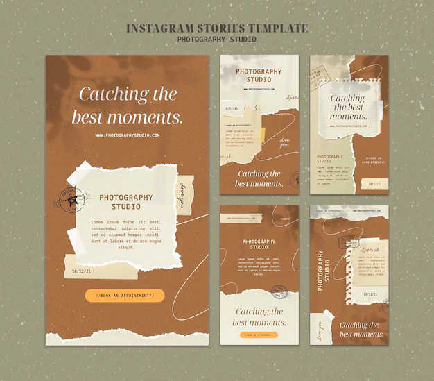 Free PSD | Paper texture instagram stories template