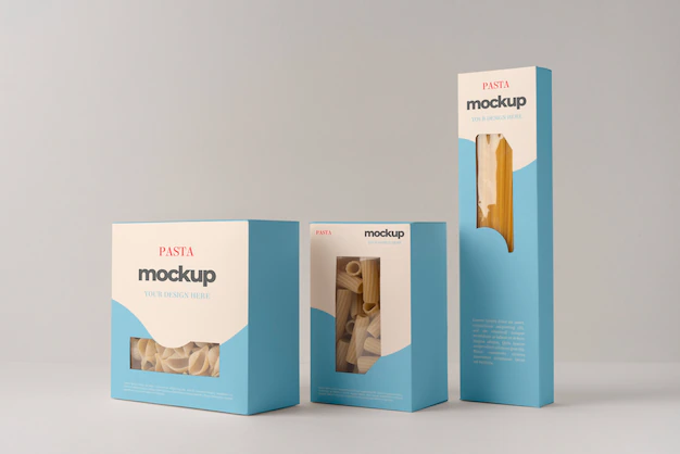 Free PSD | Pasta packaging mockup design