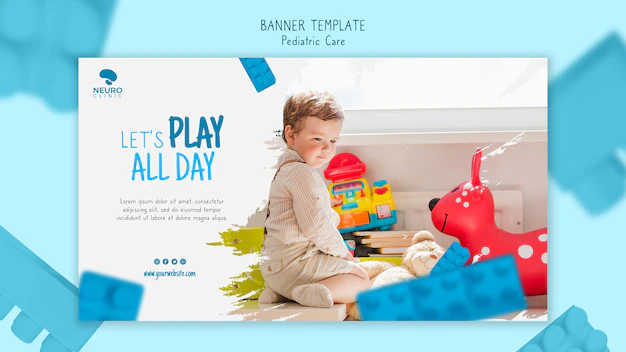 Free PSD | Pediatric care concept banner style