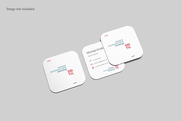 Free PSD | Perspective square business card mockup
