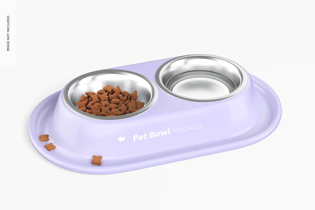 Free PSD | Pet bowl mockup, front view