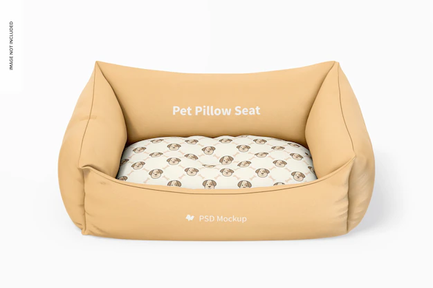 Free PSD | Pet pillow seat mockup, front view