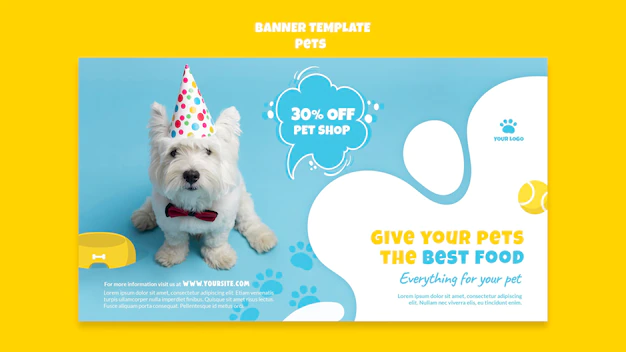 Free PSD | Pets shop banner template