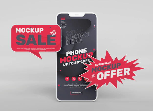 Free PSD | Phone sale mockup