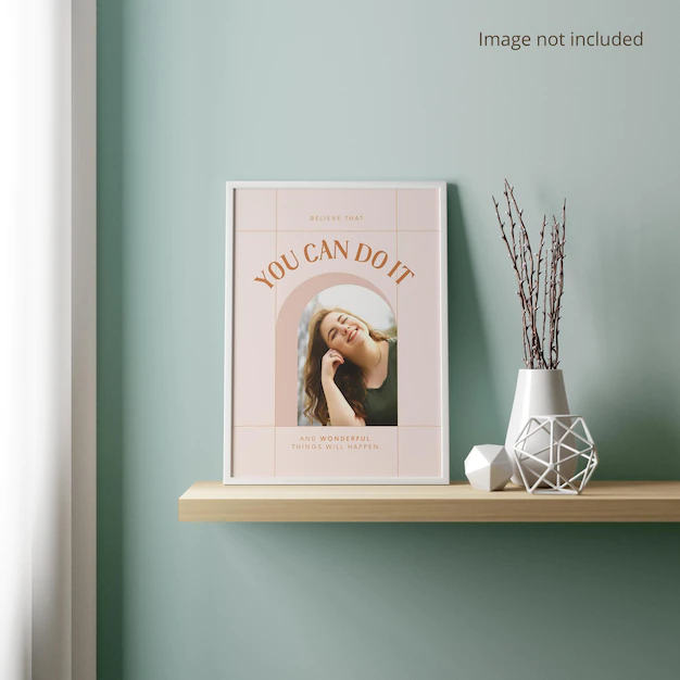 Free PSD | Photo frame mockup portrait front view