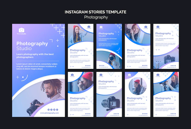 Free PSD | Photography studio instagram stories template