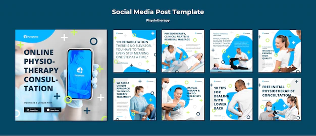 Free PSD | Physiotherapy concept social media post template