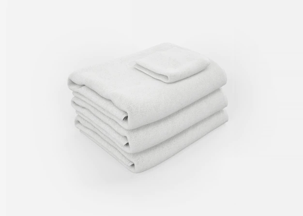 Free PSD | Pile of towels on white