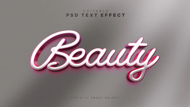 Free PSD | Pink beauty text effect