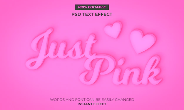 Free PSD | Pink text effect