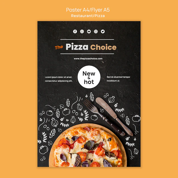 Free PSD | Pizza restaurant flyer template