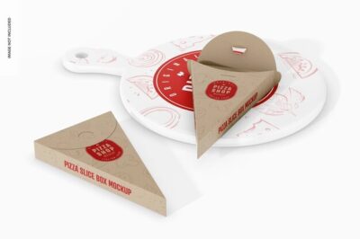 Free PSD | Pizza slice boxes mockup opened and closed