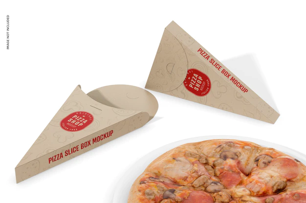 Free PSD | Pizza slice boxes mockup