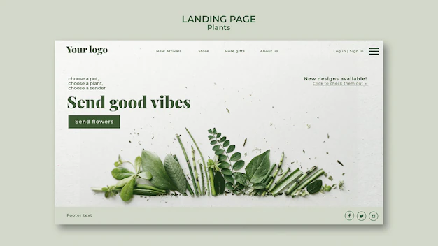 Free PSD | Plants landing page