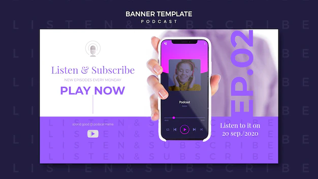 Free PSD | Podcast concept banner template