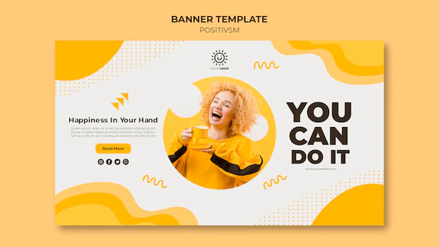 Free PSD | Positivism template for banner concept