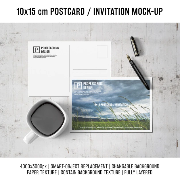 Free PSD | Postcard mock up design