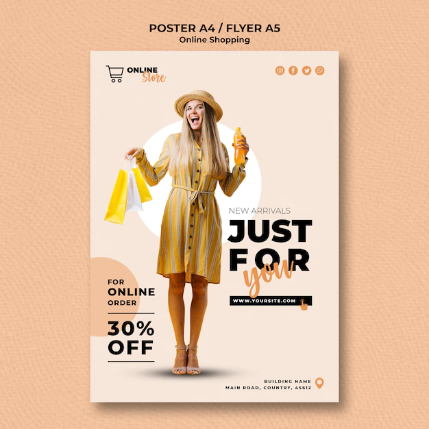 Free PSD | Poster for online fashion sale