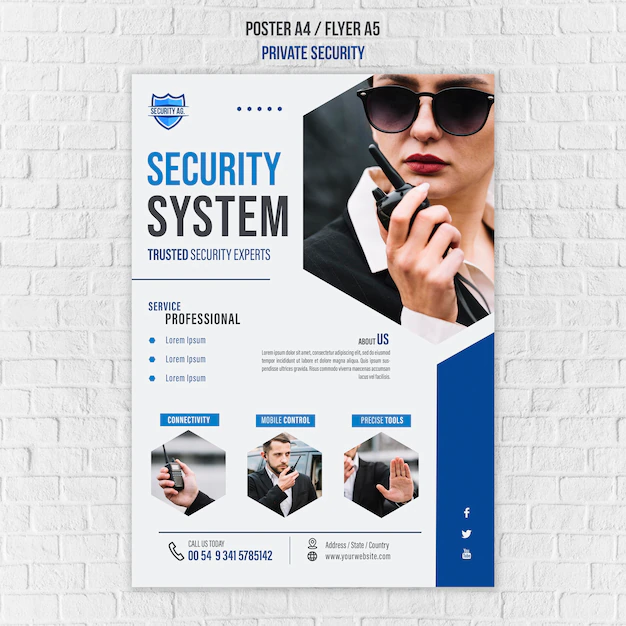 Free PSD | Poster security services template