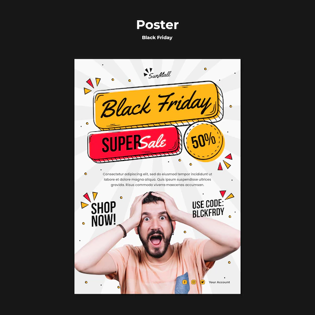 Free PSD | Poster template for black friday sale