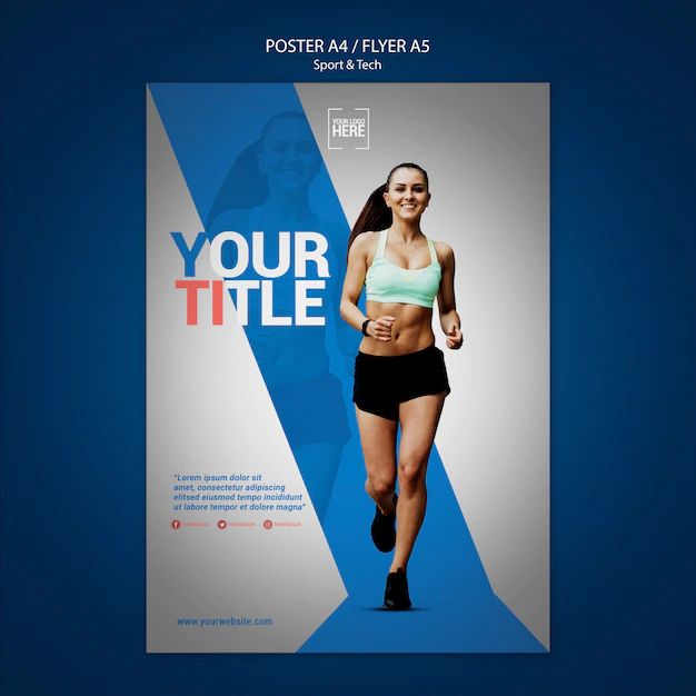 Free PSD | Poster template for sport and tech