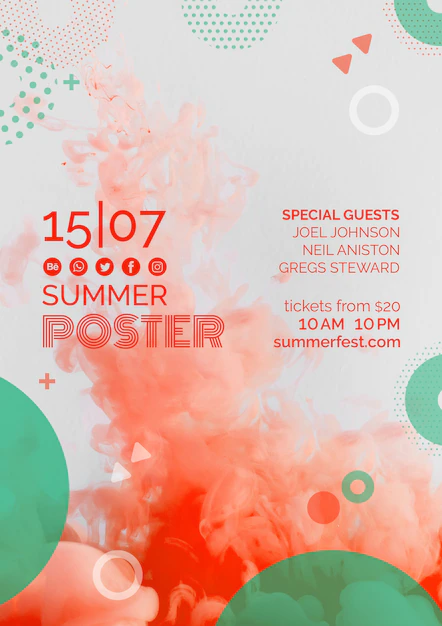 Free PSD | Poster template for summer festival